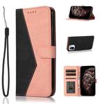 For Xiaomi Mi 11 Lite Dual-color Stitching Leather Phone Case(Black Rose Gold)