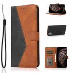 For Xiaomi Redmi Note 10 5G Dual-color Stitching Leather Phone Case(Black Brown)
