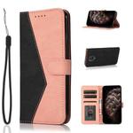 For Xiaomi Redmi Note 9 Pro Dual-color Stitching Leather Phone Case(Black Rose Gold)