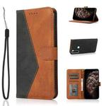For Xiaomi Redmi Note 8 Dual-color Stitching Leather Phone Case(Black Brown)