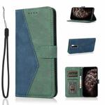 For Xiaomi Redmi Note 8 Pro Dual-color Stitching Leather Phone Case(Blue Green)