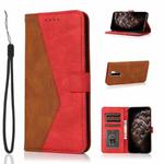 For Xiaomi Redmi Note 8 Pro Dual-color Stitching Leather Phone Case(Brown Red)