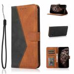 For Xiaomi Redmi 9A Dual-color Stitching Leather Phone Case(Black Brown)