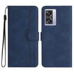 For OPPO A57 5G 2022/Realme V23 Heart Pattern Skin Feel Leather Phone Case(Royal Blue)
