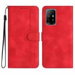 Heart Pattern Skin Feel Leather Phone Case For OPPO A94 5G/F19 Pro/F19 Pro+/A94 4G(Red)