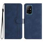 Heart Pattern Skin Feel Leather Phone Case For OPPO A94 5G/F19 Pro/F19 Pro+/A94 4G(Royal Blue)