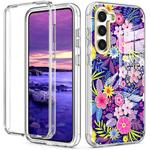 For Samsung Galaxy S23 5G 360 Full Body Painted Phone Case(Flowers L08)
