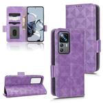 For Xiaomi 12T Pro Symmetrical Triangle Leather Phone Case(Purple)