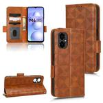 For Xiaomi Poco M4 5G Symmetrical Triangle Leather Phone Case(Brown)