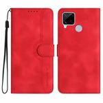 Heart Pattern Skin Feel Leather Phone Case For Realme C15/C12/Narzo 20/7i Global/Narzo 30A/C25/C25s(Red)