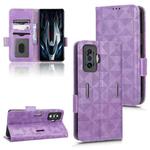For Xiaomi Redmi K50 Gaming Symmetrical Triangle Leather Phone Case(Purple)