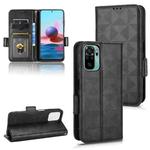 For Xiaomi Redmi Note 10 4G / 10S Symmetrical Triangle Leather Phone Case(Black)