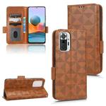 For Xiaomi Redmi Note 10 Pro 4G / Pro Max 4G Symmetrical Triangle Leather Phone Case(Brown)