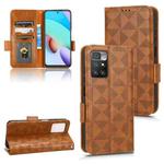 For Xiaomi Redmi 10 5G / Note 11E Symmetrical Triangle Leather Phone Case(Brown)