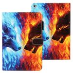 For iPad Air Cross Texture Painted Horizontal  Leather Case with Sleep / Wake-up Function & Card Slot & Holder & Wallet(Flame Wolf)