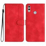 For Honor 10 Lite/Huawei P smart 2019 Heart Pattern Skin Feel Leather Phone Case(Red)