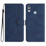 For Honor 10 Lite/Huawei P smart 2019 Heart Pattern Skin Feel Leather Phone Case(Royal Blue)