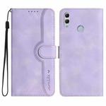 For Honor 10 Lite/Huawei P smart 2019 Heart Pattern Skin Feel Leather Phone Case(Purple)