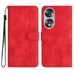 For Honor 70 Heart Pattern Skin Feel Leather Phone Case(Red)