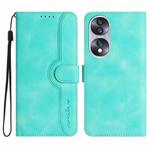 For Honor 70 Heart Pattern Skin Feel Leather Phone Case(Light Blue)