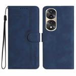 For Honor 70 Pro/70 Pro+ Heart Pattern Skin Feel Leather Phone Case(Royal Blue)