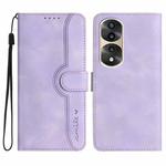 For Honor 70 Pro/70 Pro+ Heart Pattern Skin Feel Leather Phone Case(Purple)