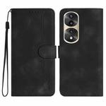 For Honor 70 Pro/70 Pro+ Heart Pattern Skin Feel Leather Phone Case(Black)