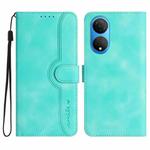 For Honor X7 4G/Play 30 Plus Heart Pattern Skin Feel Leather Phone Case(Light Blue)