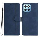 For Honor X8 5G Heart Pattern Skin Feel Leather Phone Case(Royal Blue)