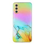 For Samsung Galaxy A05s Laser Marble Pattern Clear TPU Protective Phone Case(Yellow)