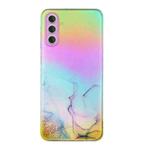 For Samsung Galaxy A25 5G Laser Marble Pattern Clear TPU Protective Phone Case(Pink)