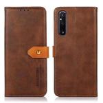 For Sony Xperia 1 V KHAZNEH Dual-color Cowhide Texture Flip Leather Phone Case(Brown)