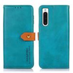 For Sony Xperia 10 V KHAZNEH Dual-color Cowhide Texture Flip Leather Phone Case(Blue)