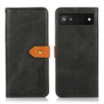 For Google Pixel 7a KHAZNEH Dual-color Cowhide Texture Flip Leather Phone Case(Black)