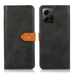 For Xiaomi Redmi Note 12 4G Global KHAZNEH Dual-color Cowhide Texture Flip Leather Phone Case(Black)