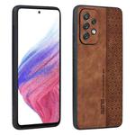 For Samsung Galaxy A52 5G AZNS 3D Embossed Skin Feel Phone Case(Brown)