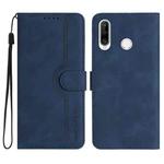 Heart Pattern Skin Feel Leather Phone Case For Huawei P30 Lite/nova 4e/Honor 20S Russia Version/20 lite Russia Version(Royal Blue)