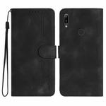 For Huawei Y6 2019 Heart Pattern Skin Feel Leather Phone Case(Black)