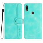 For Huawei Y6 2019 Heart Pattern Skin Feel Leather Phone Case(Light Blue)