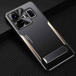 For Realme GT Neo5 Blade Series TPU + Titanium Alloy Phone Case with Holder(Black Gold)