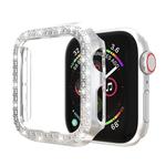 For Apple Watch Series 5 & 4 44mm Double Row Diamonds PC Protective Case(Silver)