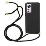 For Xiaomi 12 / 12X Wheat Straw Material + TPU Phone Case with Lanyard(Black)