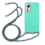 For Xiaomi 12 / 12X Wheat Straw Material + TPU Phone Case with Lanyard(Green)