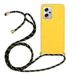 For Xiaomi Redmi Note 11 Pro+ 5G Wheat Straw Material + TPU Phone Case with Lanyard(Yellow)