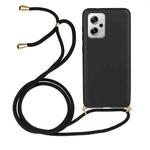 For Xiaomi Redmi Note 11 Pro+ 5G Wheat Straw Material + TPU Phone Case with Lanyard(Black)
