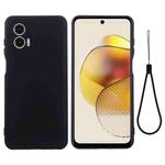 For Motorola Moto G53 5G Pure Color Liquid Silicone Shockproof Phone Case(Black)