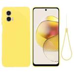 For Motorola Moto G53 5G Pure Color Liquid Silicone Shockproof Phone Case(Yellow)
