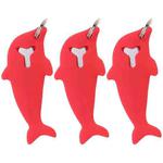 3pcs 2 in 1 Phone Tablet Card Removal Needle Dolphin Shape Card Opening Needle Cover(Red)