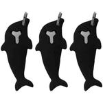 3pcs 2 in 1 Phone Tablet Card Removal Needle Dolphin Shape Card Opening Needle Cover(Black)