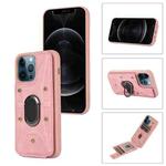 For iPhone 11 Pro Max Armor Ring Wallet Back Cover Phone Case(Pink)